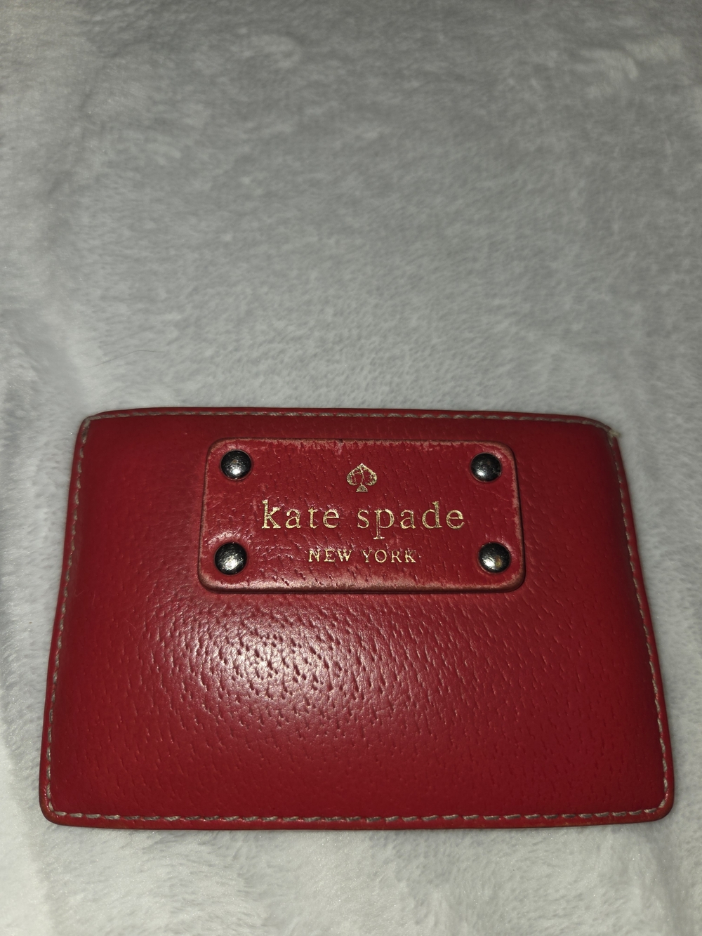 kate spade Red And Nude Leather Card Case